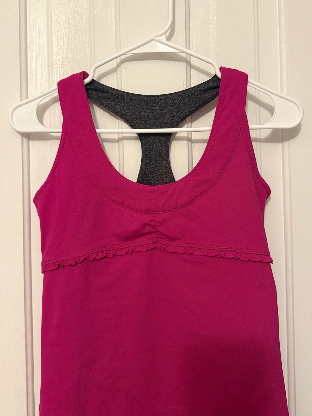 Kyodan Magenta Racerback Tank with Ruffle Trim - Picture 3 of 4